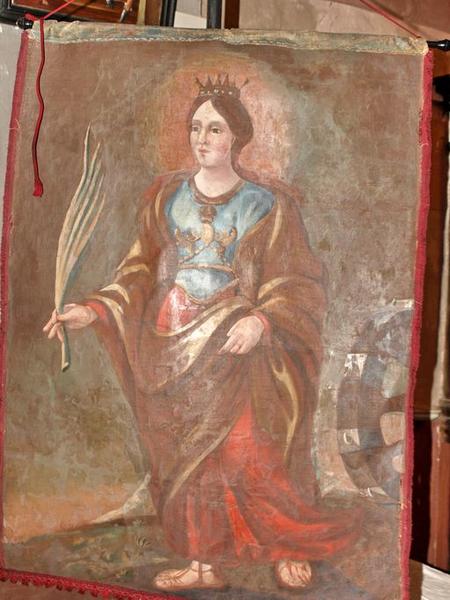 Bannière de procession : sainte Catherine d'Alexandrie, Vierge des sept douleurs