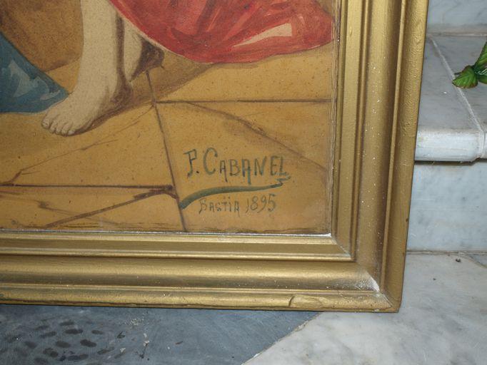 Vue d'ensemble de la date et de la signature peinte sur l'angle inférieur droit de la toile.