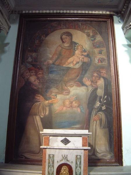 Tableau d'autel : Donation du Rosaire