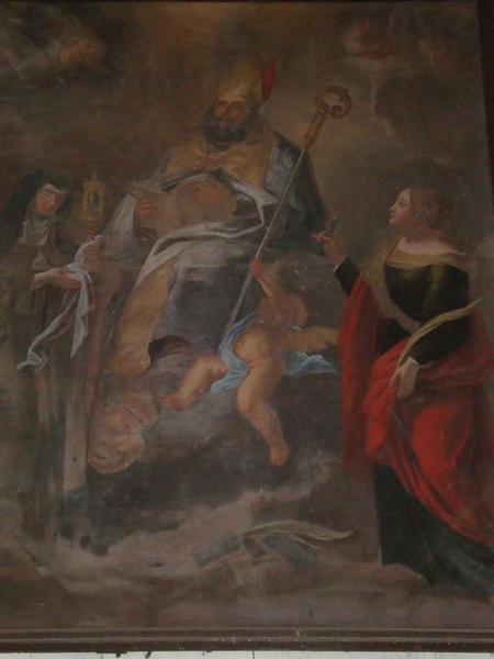 Tableau : Saint Augustin entre sainte Claire et sainte Apollonie