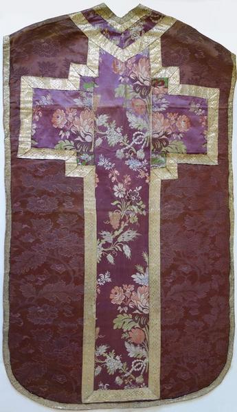 Voile de calice, chasuble, manipule (ornement violet) (No 2)