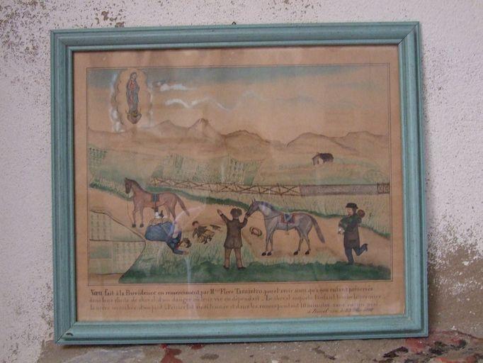 Tableau, ex-voto : Chute de cheval