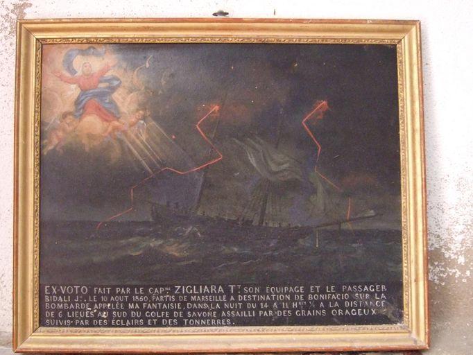 Tableau, ex-voto : Scène de tempête en mer