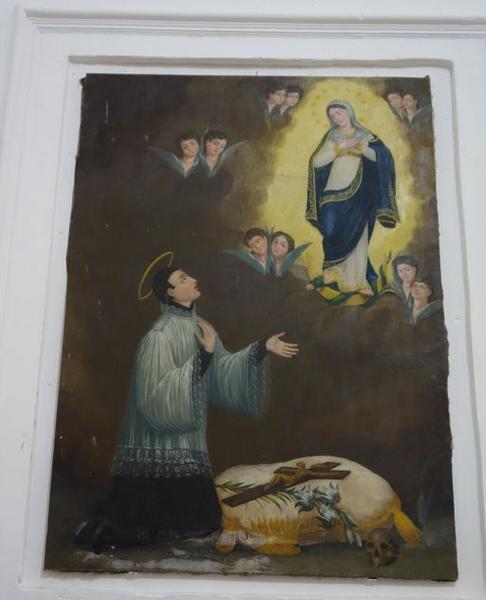 Tableau d'autel : Apparition de l'Immaculée Conception à saint Louis de Gonzague