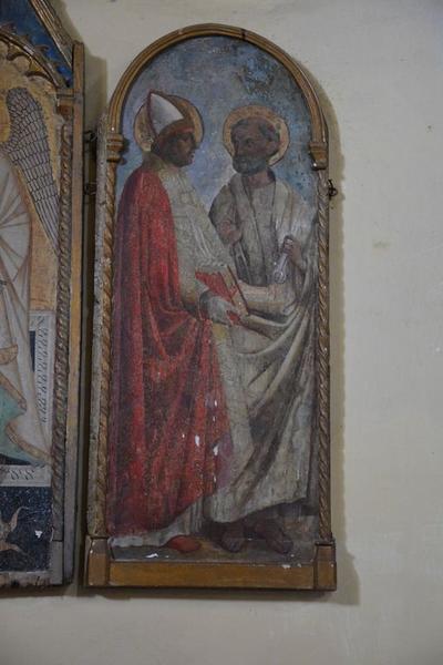 Vue d'ensemble du panneau latéral droit, représentant un saint évêque et saint Pierre. - © Collectivité Territoriale de Corse