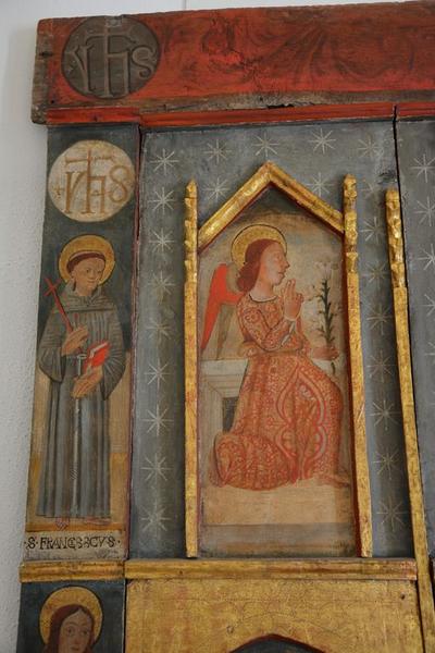 Détail : Ange de l'Annonciation, saint François d'Assise.