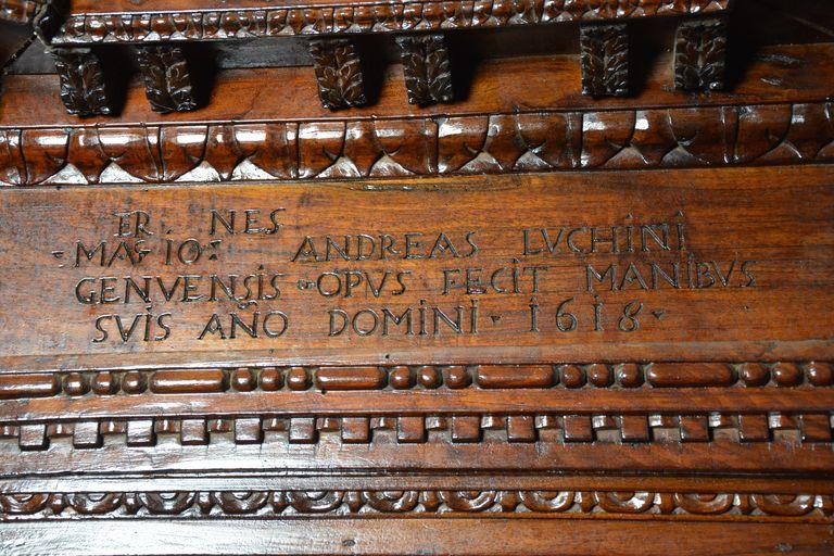 Vue de la date 1618 et de la signature. - © Collectivité Territoriale de Corse