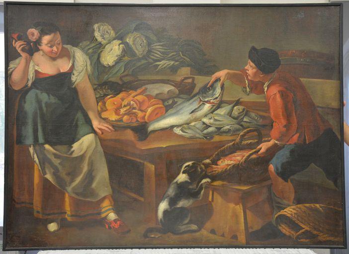 Tableau : Marchande de poissons