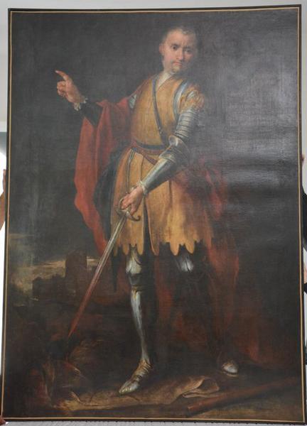 Tableau : Portrait d'homme en armure en pied