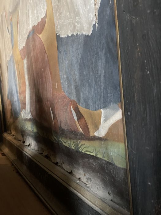tableau : Vierge au Rosaire et deux pénitents blancs, détail
