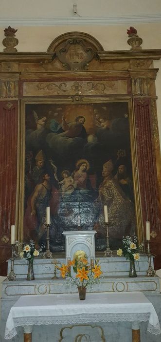 tableau : Vierge à l'Enfant entourée de saints