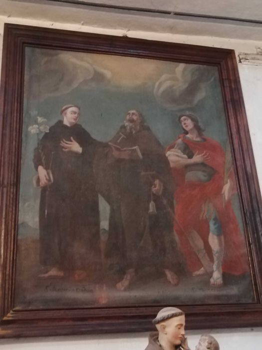 tableau : Saint Antoine entre saint Antoine de Padoue et saint Pancrace