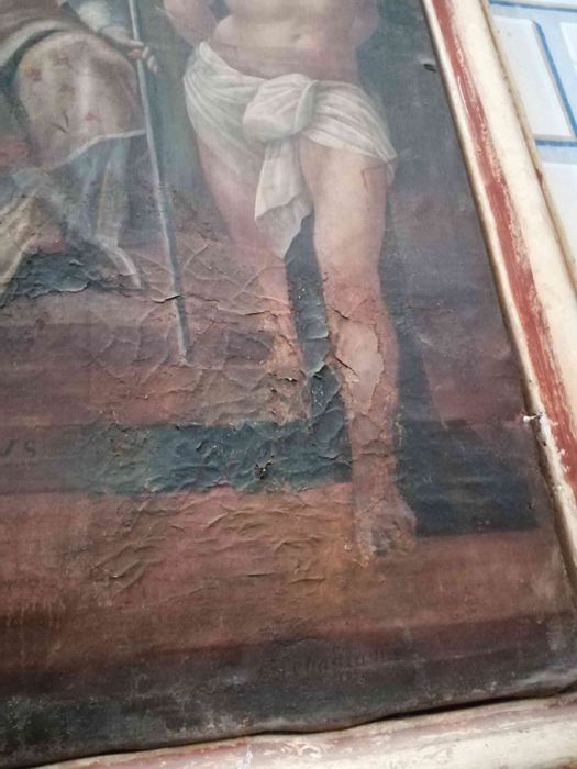tableau : Saint Grégoire le Grand entre les saints Roch et Sébastien, détail