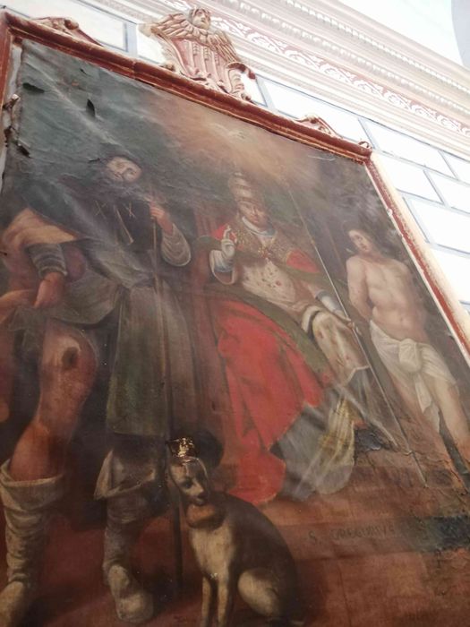tableau : Saint Grégoire le Grand entre les saints Roch et Sébastien