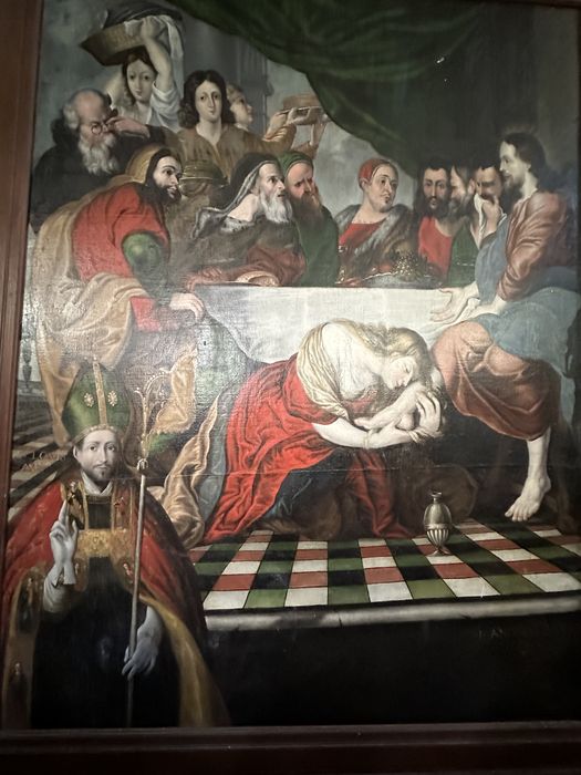 tableau : Repas chez Simon avec saint Louis de Toulouse bénissant