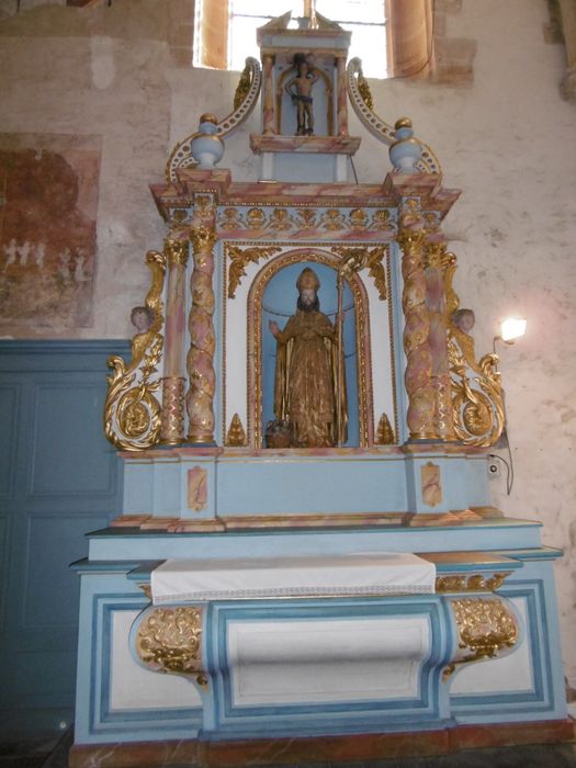 Autel, retable, 2 statues : saint Nicolas, saint Roch