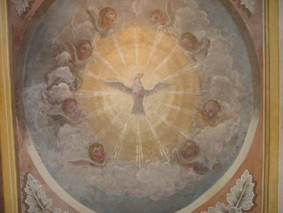 peinture monumentale du plafond de la troisième chapelle à gauche : Saint-Esprit