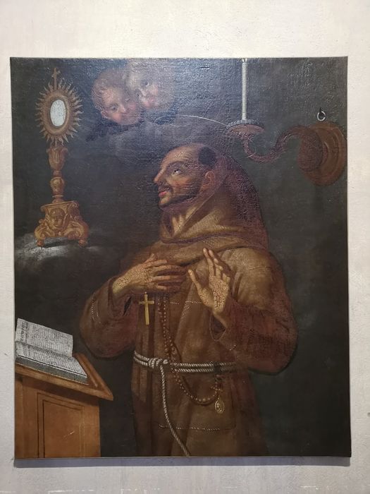 tableau : Saint François d'Assise adorant le Saint Sacrement