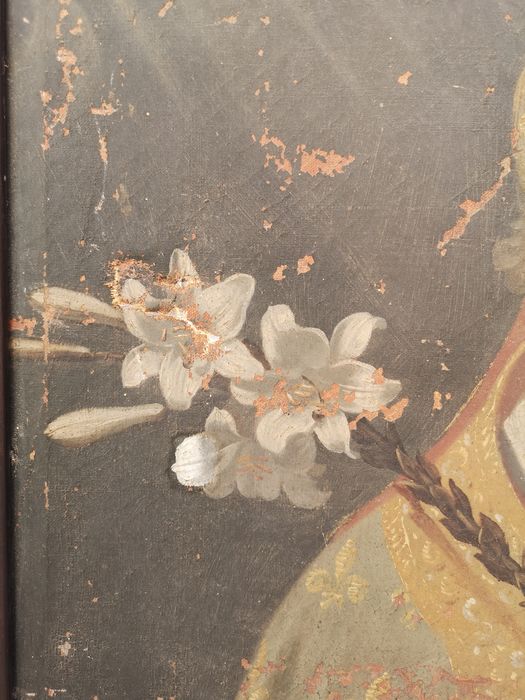 tableau : Saint Louis d'Anjou, évêque de Toulouse, détail - © Ministère de la Culture (France), Collectif Objets – Tous droits réservés