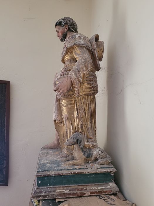 statue : Saint Roch et son chien, profil gauche