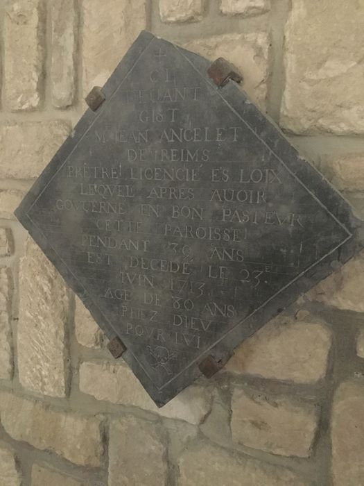 plaque funéraire de Jean Ancelet