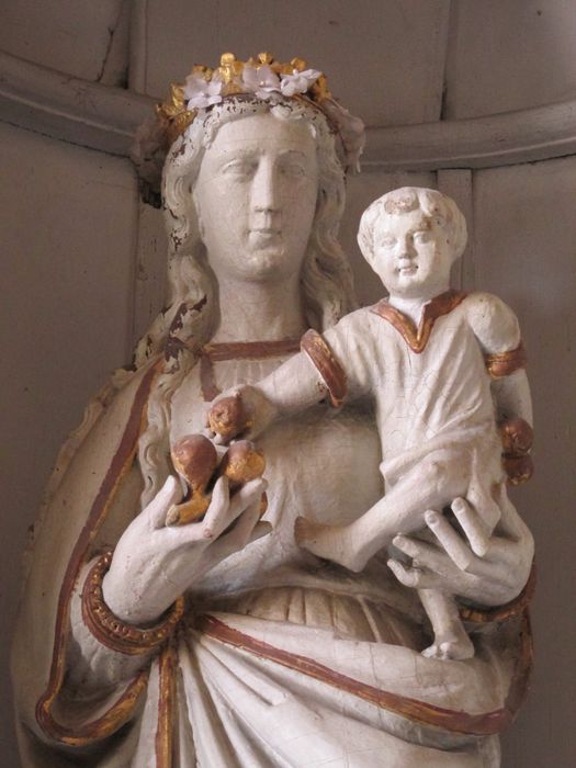 statue : Vierge à l'Enfant, vue partielle