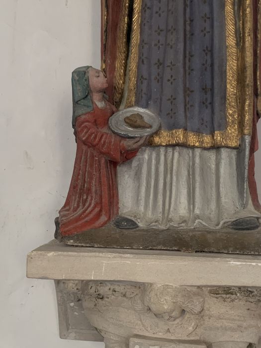 groupe sculpté : Sainte Blaise et la veuve, détail