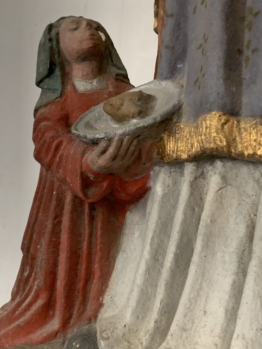 groupe sculpté : Sainte Blaise et la veuve, détail