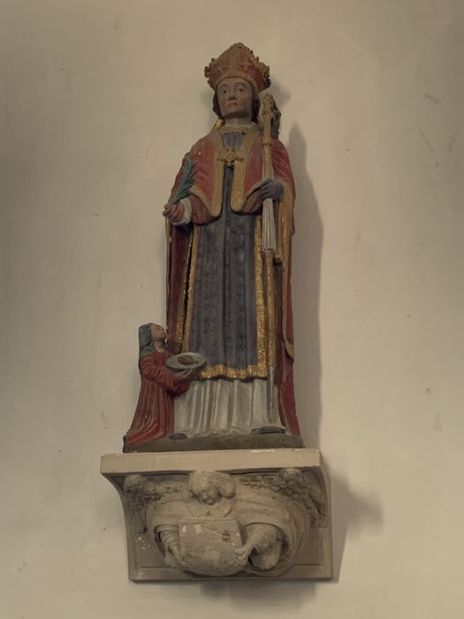 groupe sculpté : Sainte Blaise et la veuve