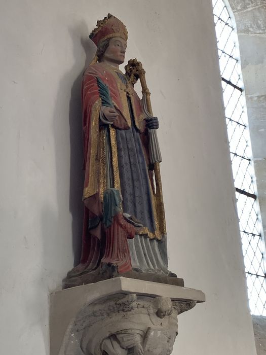 groupe sculpté : Sainte Blaise et la veuve