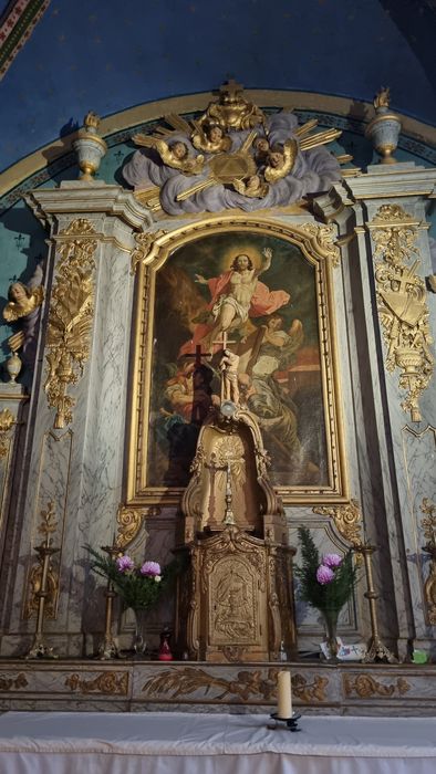 maître-autel, retable,tableau : Résurrection du Christ, vue partielle