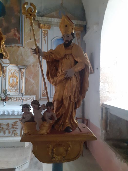 statuette d'un bâton de procession : Saint Nicolas