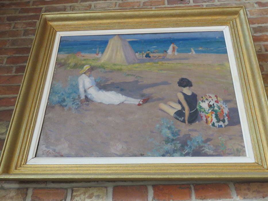 tableau : Scène de plage à Fréjus