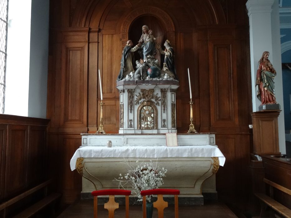 autel latéral dit de la Sainte-Vierge, tabernacle, retable