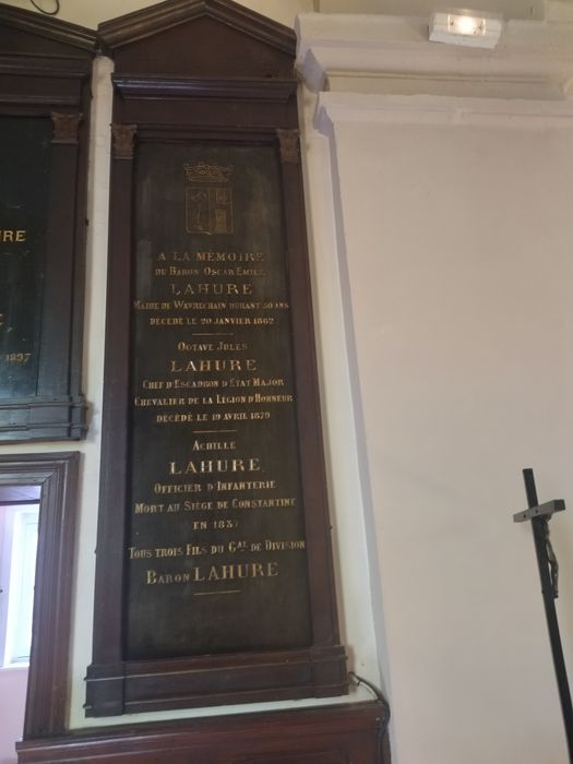 plaque funéraire (pierre tombale) d'Oscar, Octave et Achille Lahure