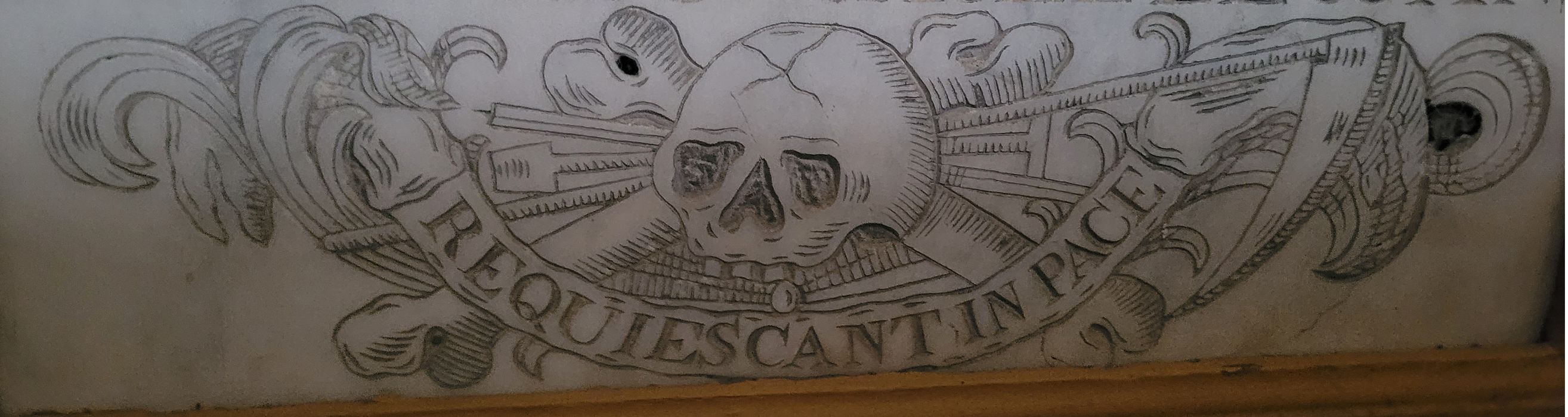 plaque funéraire de Gilbert Dumortier, détail