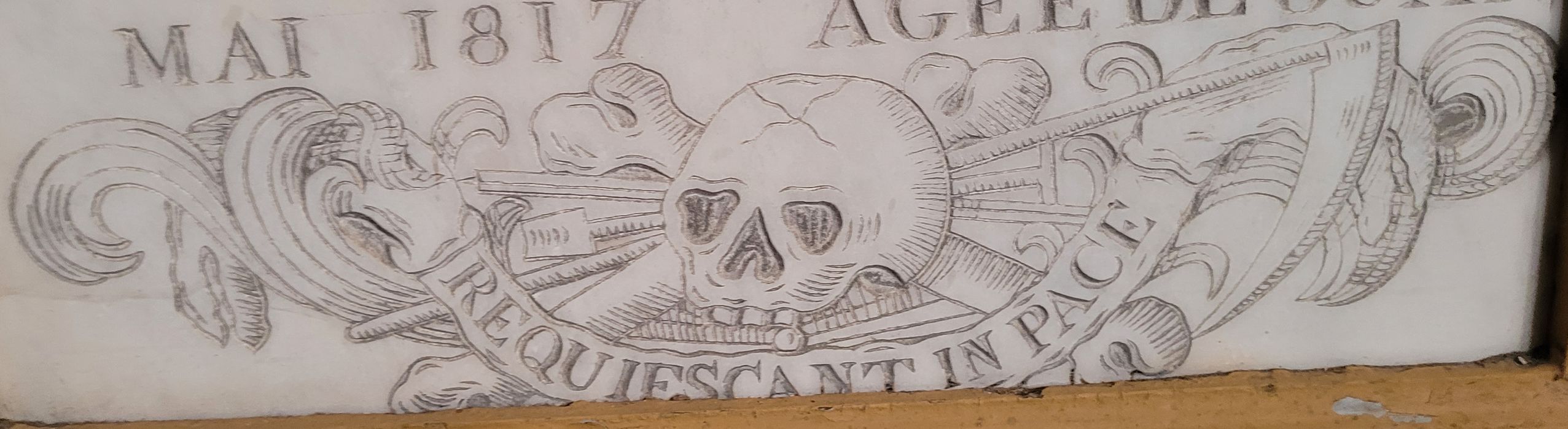 plaque funéraire de Pierre Van de Beulo (…), détail