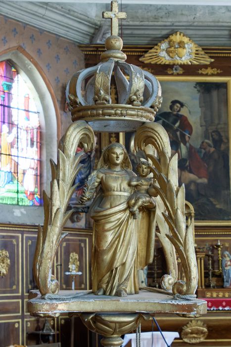 bâton de procession : Vierge à l’Enfant