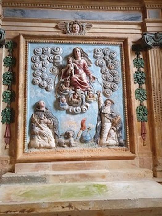 retable de Saint Dominique, bas-relief : Remise du rosaire (la)