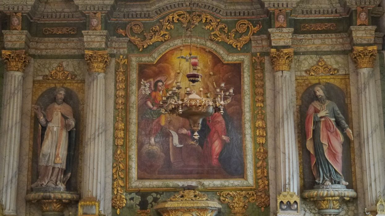 tableau : Annonciation, statues : Saint Ouen, Saint Barthélémy