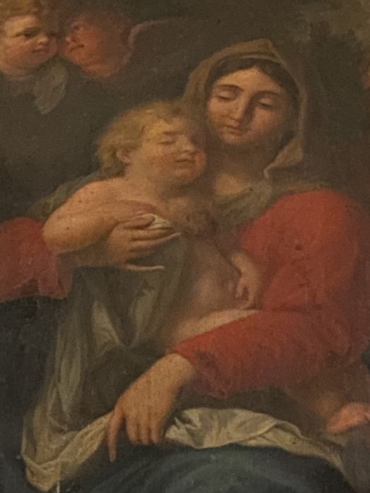 tableau : Vierge à l'Enfant, vue partielle