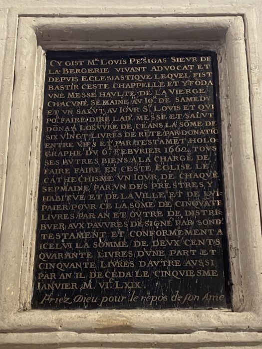 plaque funéraire de Louis Petitgas