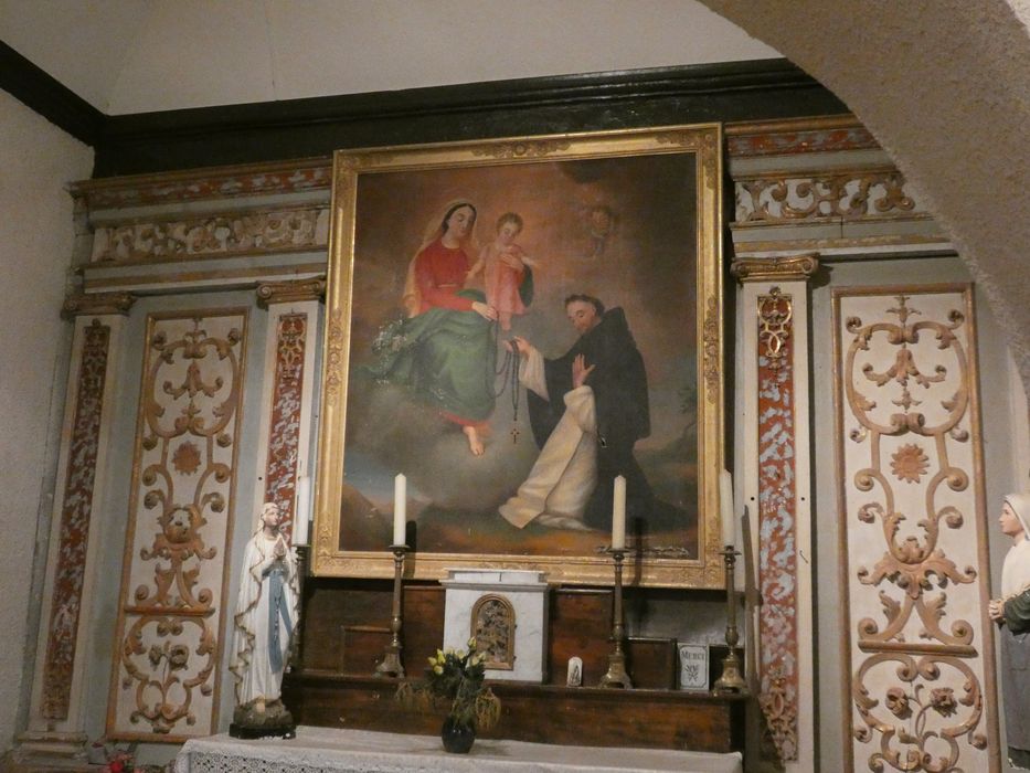 tableau : Vierge présentant l'Enfant Jésus à saint Antoine