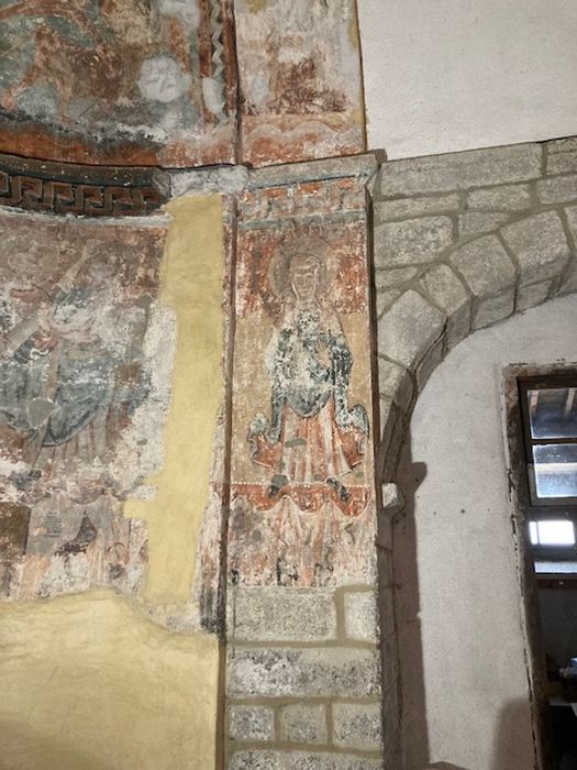 peintures monumentales : Ascension, cinq apôtres, sainte Basilisse, Calendrier, vue partielle