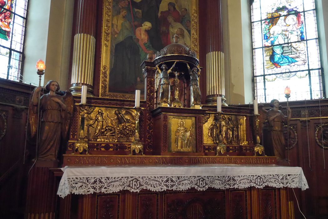 Maître-autel, tabernacle, retable et son tableau : Saint Morand