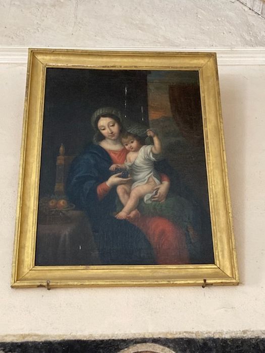 tableau : Vierge à l'Enfant tenant une grappe de raisin