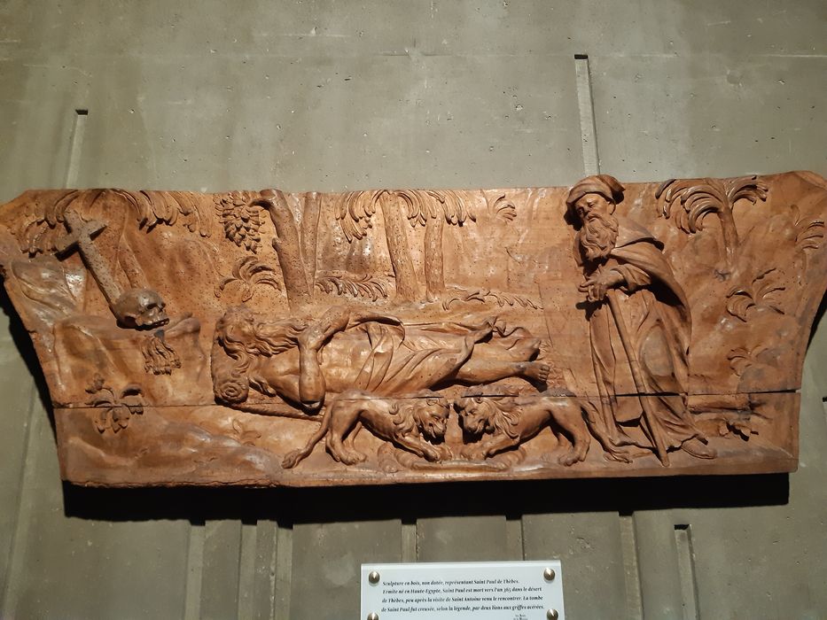 bas-relief : Enterrement de saint Paul ermite