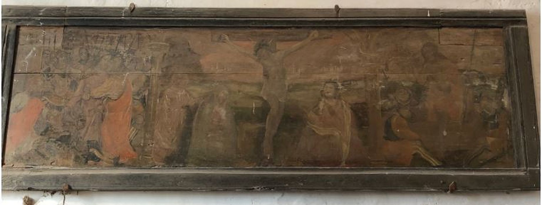 peinture (panneau peint) : Baiser de Judas, Crucifixion et Résurrection