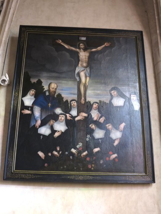 tableau : Crucifixion avec saint François de Sales et les soeurs de l'ordre de la Visitation