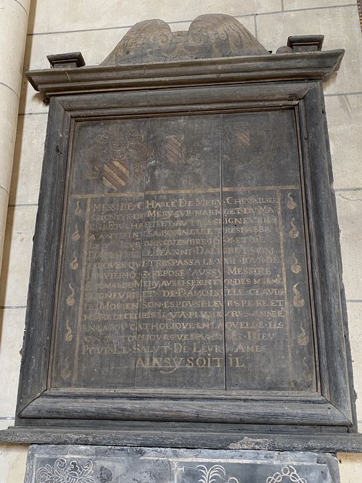 plaque funéraire de Charles de Méry et de Jeanne d'Aligre